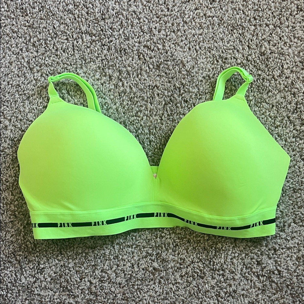 NWT PINK Victoria's Secret Neon Green Wear Everywhere Wireless Push Up Bra